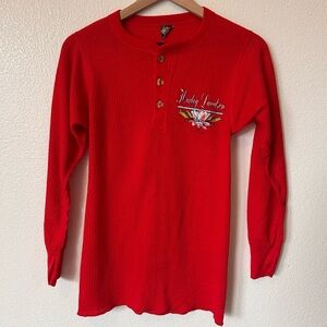 Vintage red Harley Davidson, thermal size medium